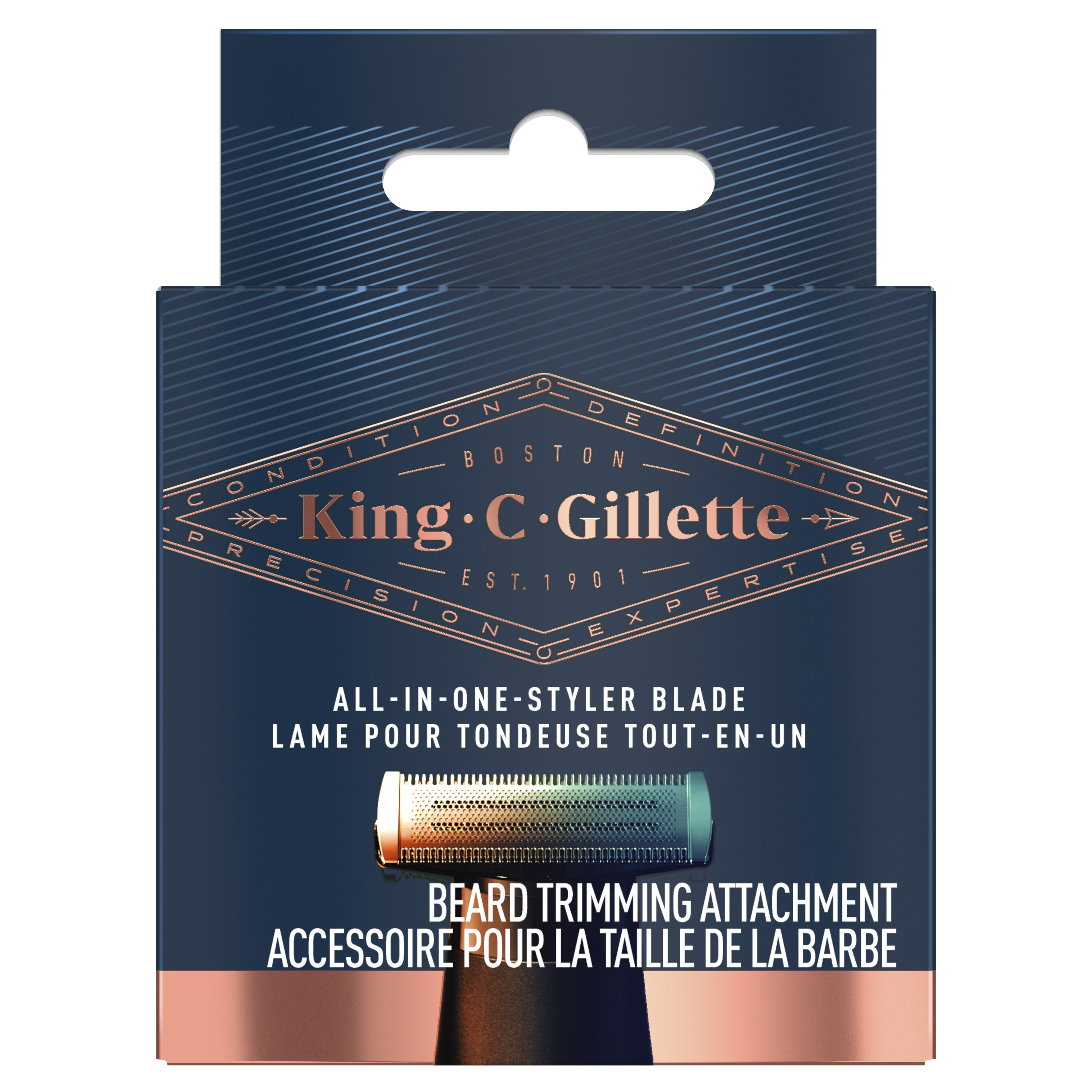 King C. Gillette All-in-One Styler Blade Refill with 4-Directional Metal Razor Blades, 1 Refill