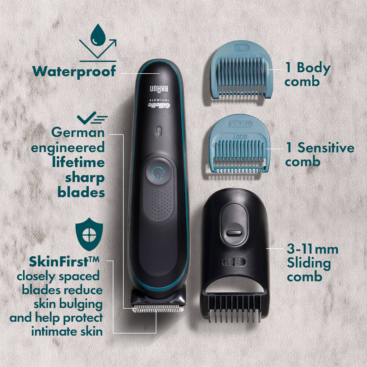 Gillette INTIMATE™ Pubic Hair Trimmer Gillette INTIMATE™ Pubic Hair Trimmer