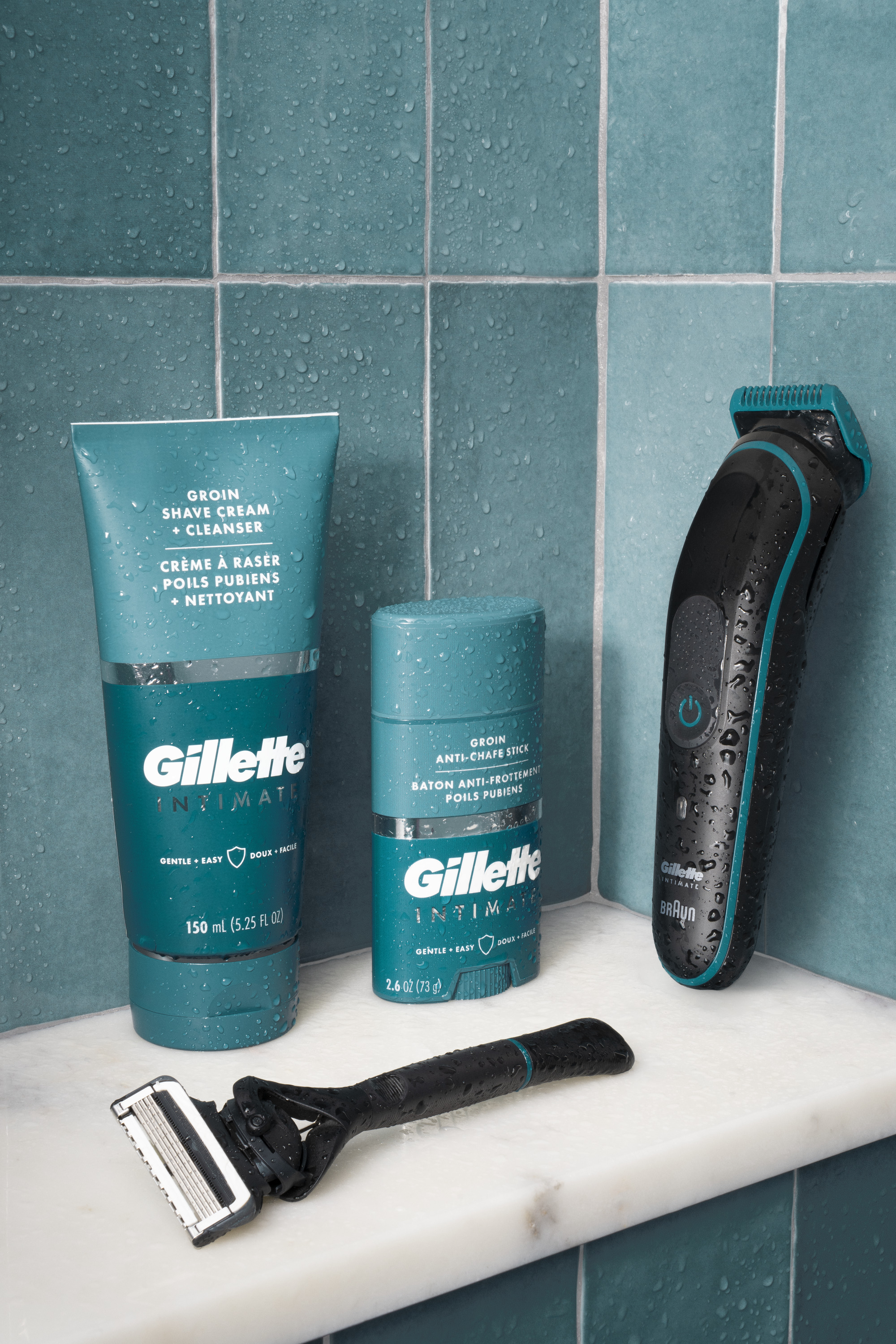 Set of Gillette intimate products